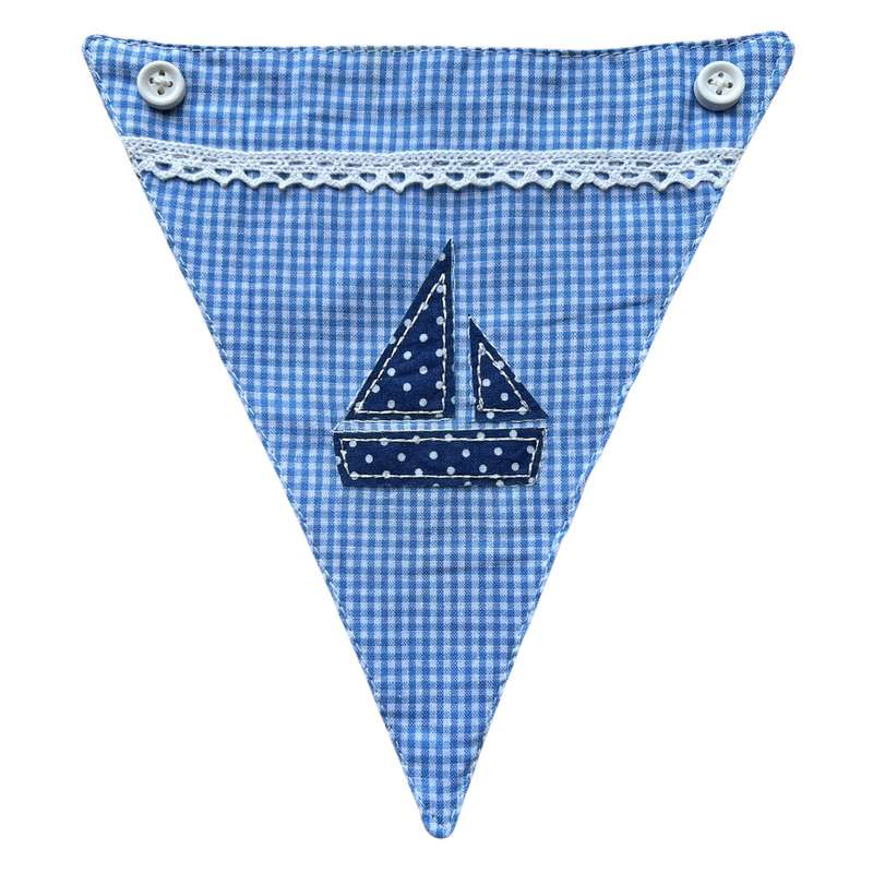 Powell Craft Blue Alphabet Bunting Sailing Boat