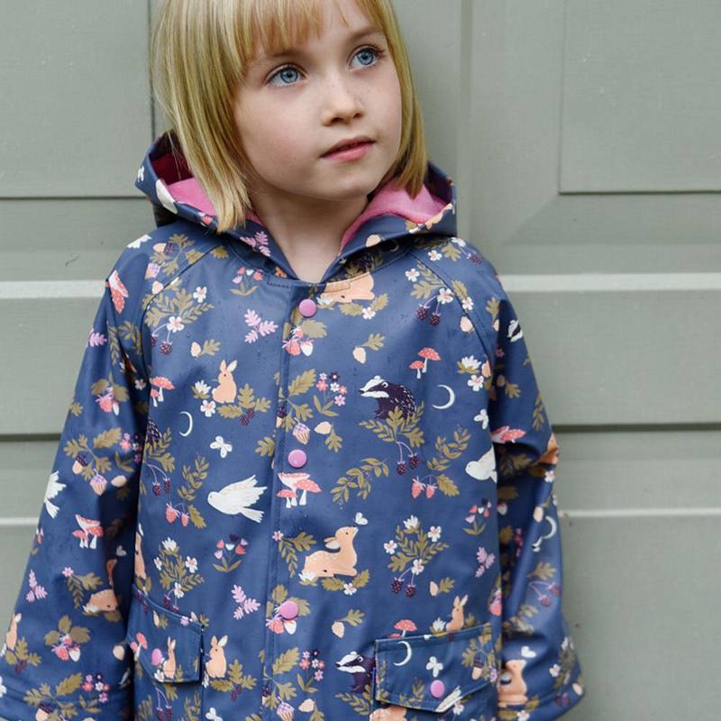 Powell Craft Enchanted Forest Print Raincoat RMEF on girl 1