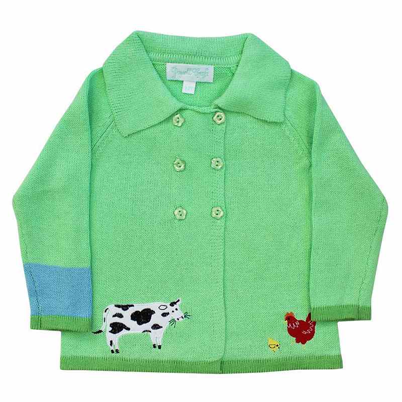 Powell Craft Farmyard Knitted Pram Coat HKFM7 front