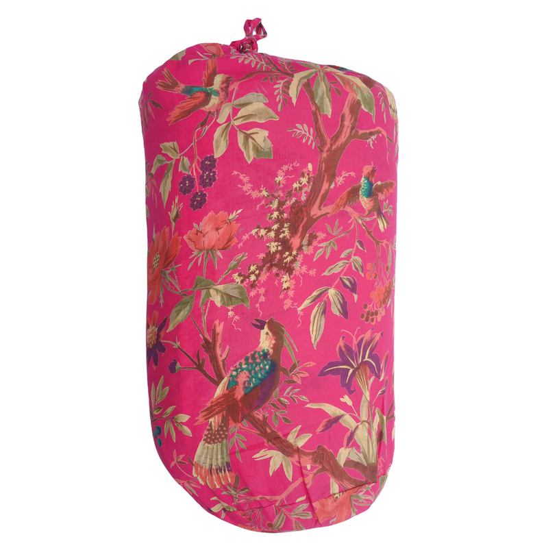 Powell Craft Hot Pink Bird Print Quilted Throw Q20 in bag