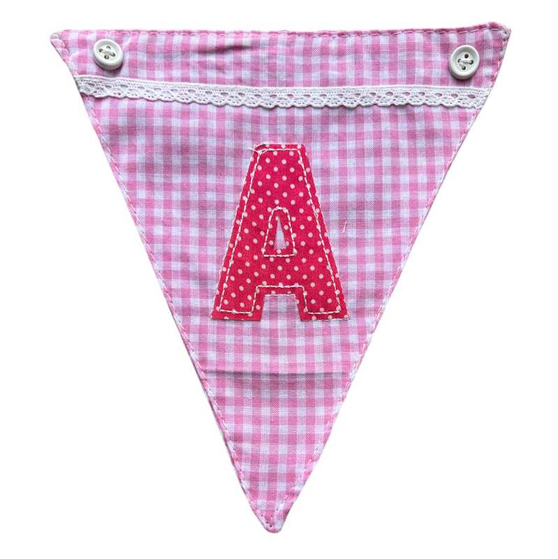 Powell Craft Pink Alphabet Bunting Letter A