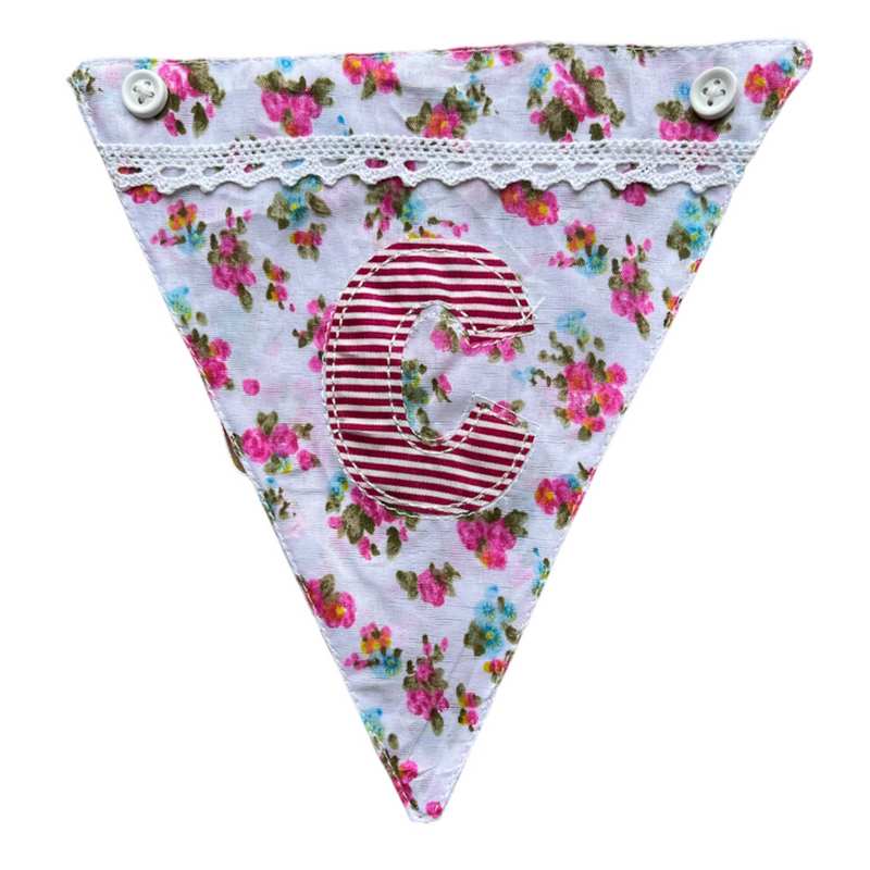 Powell Craft Pink Alphabet Bunting Letter C