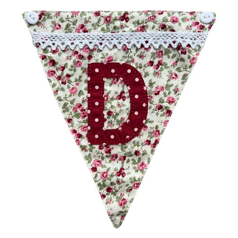 Powell Craft Pink Alphabet Bunting Letter D