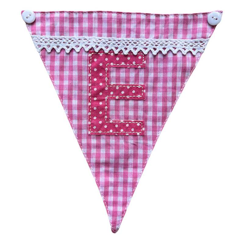 Powell Craft Pink Alphabet Bunting Letter E