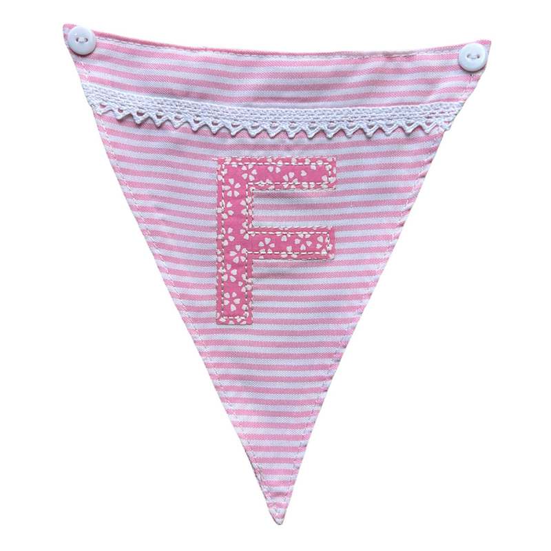 Powell Craft Pink Alphabet Bunting Letter F