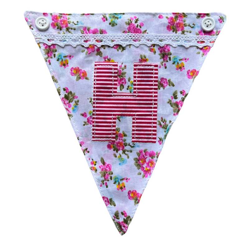 Powell Craft Pink Alphabet Bunting Letter H