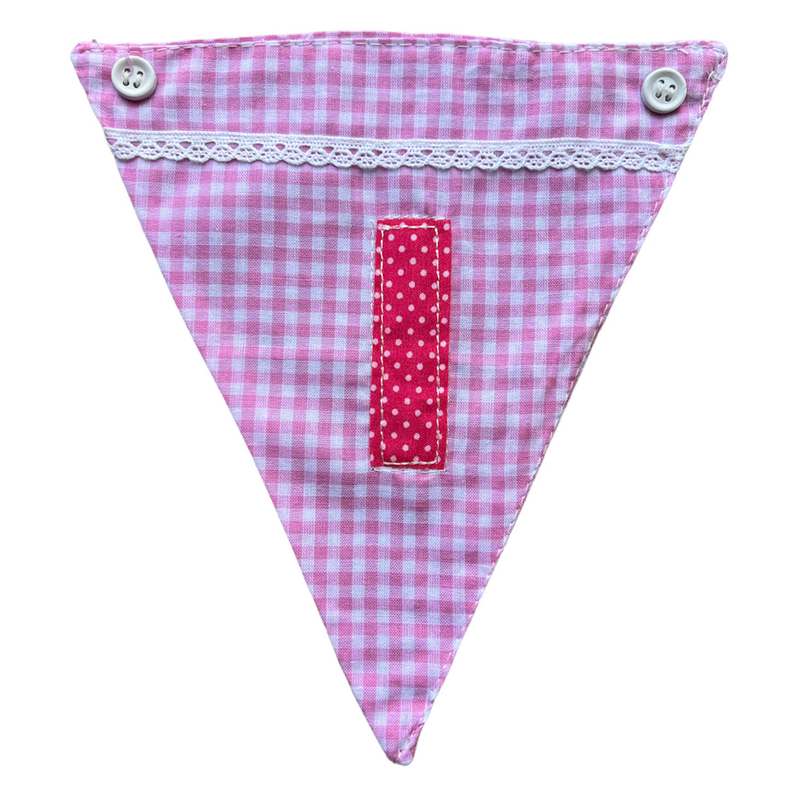 Powell Craft Pink Alphabet Bunting Letter I