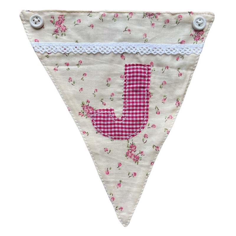 Powell Craft Pink Alphabet Bunting Letter J
