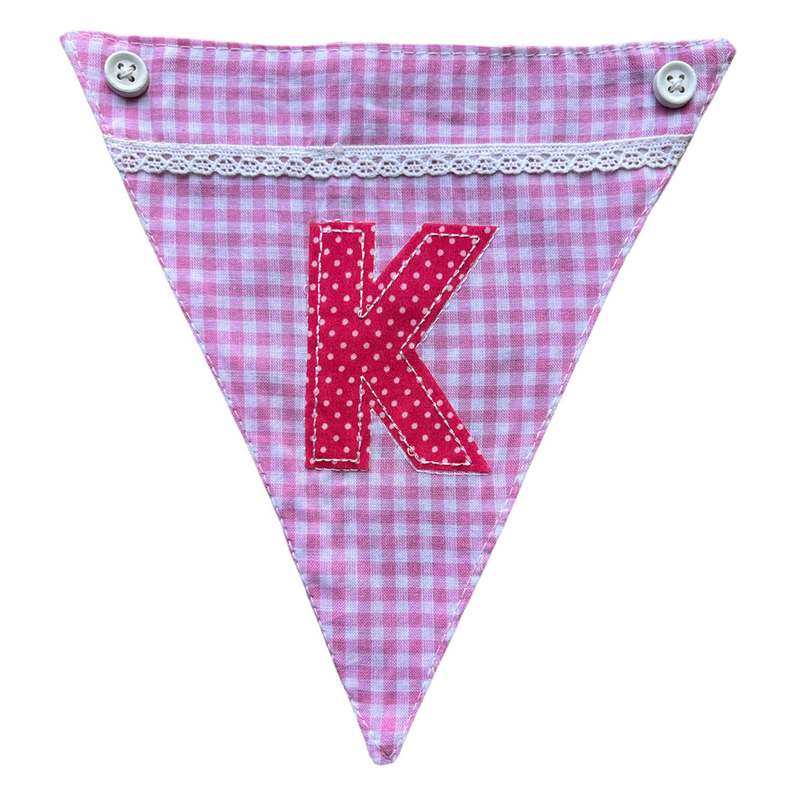 Powell Craft Pink Alphabet Bunting Letter K