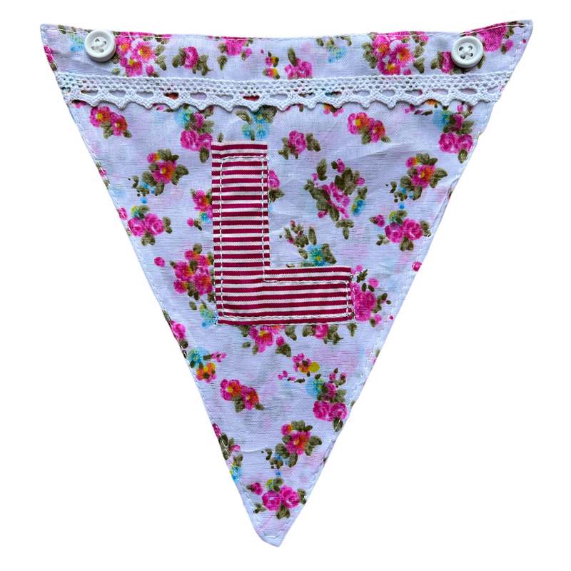 Powell Craft Pink Alphabet Bunting Letter L