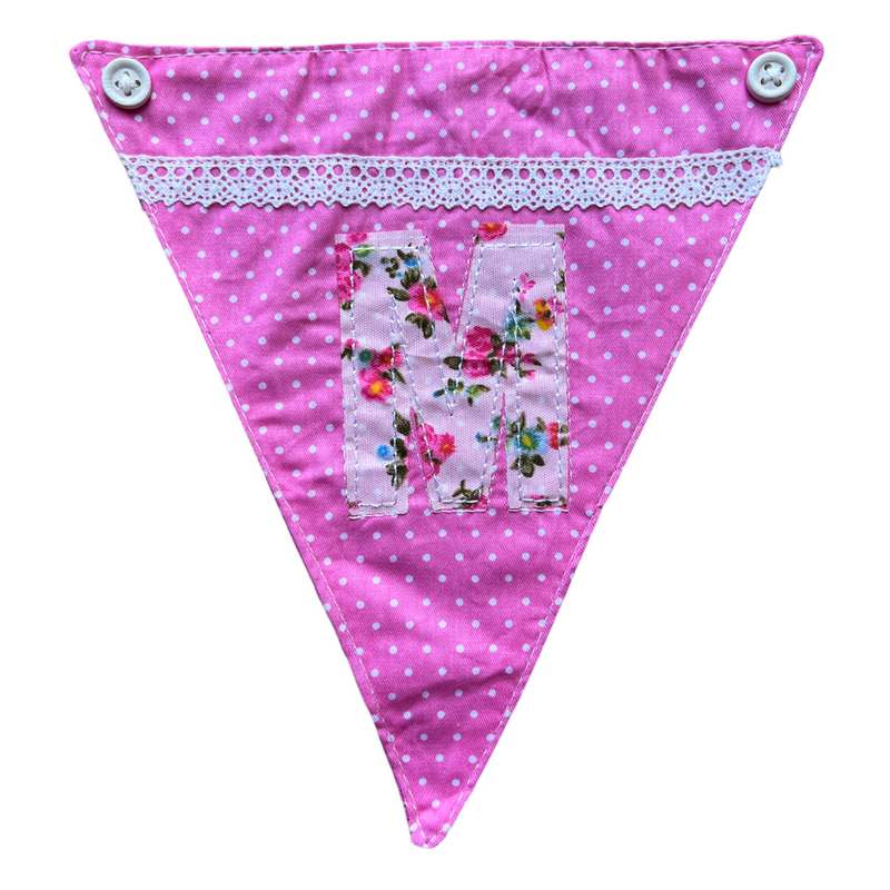 Powell Craft Pink Alphabet Bunting Letter M