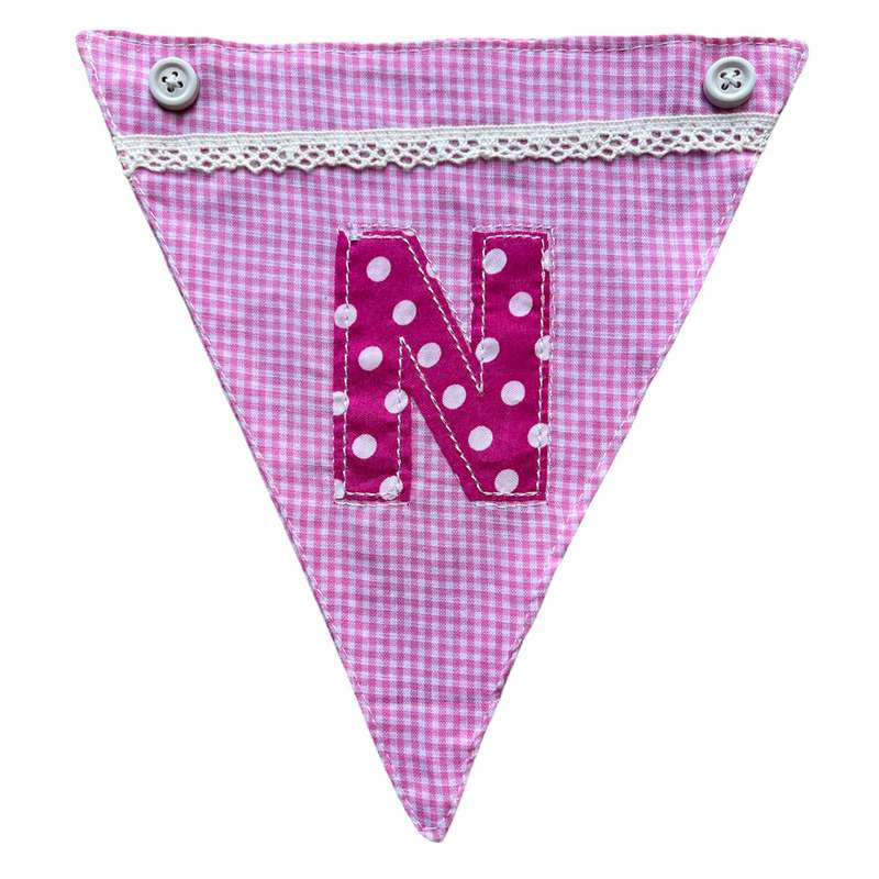 Powell Craft Pink Alphabet Bunting Letter N