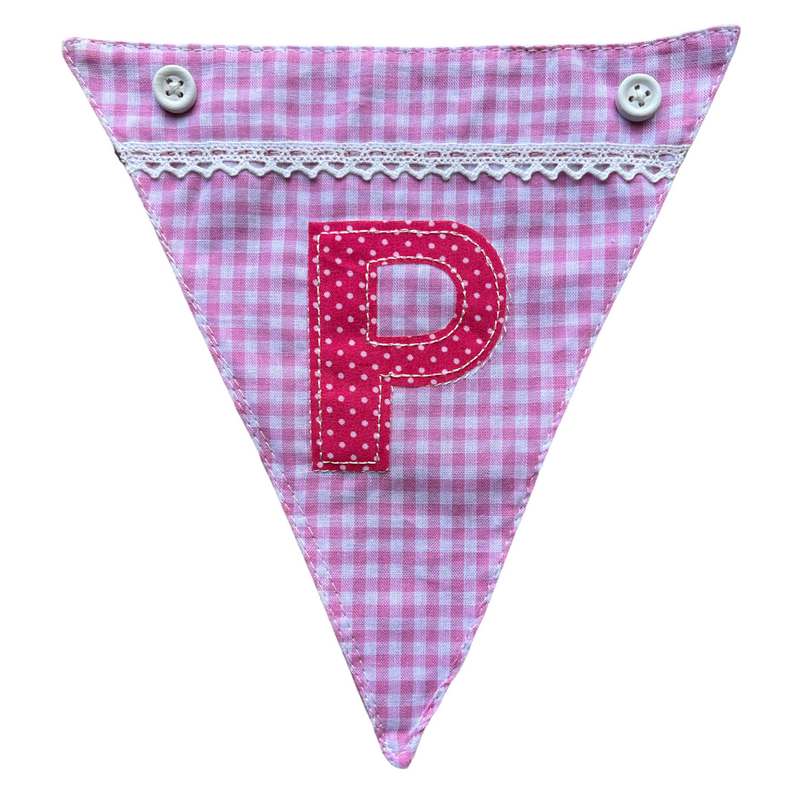 Powell Craft Pink Alphabet Bunting Letter P