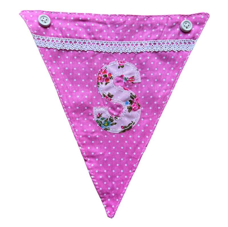 Powell Craft Pink Alphabet Bunting Letter S