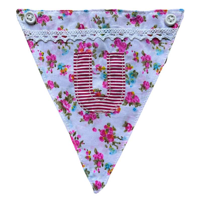 Powell Craft Pink Alphabet Bunting Letter U