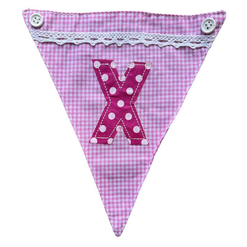 Powell Craft Pink Alphabet Bunting Letter X