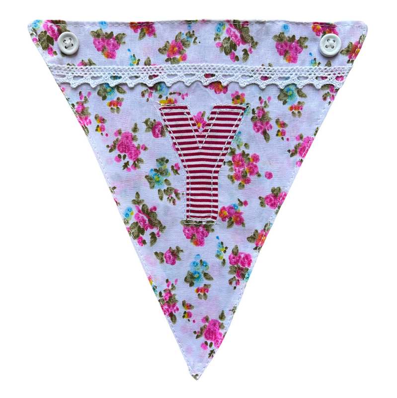 Powell Craft Pink Alphabet Bunting Letter Y