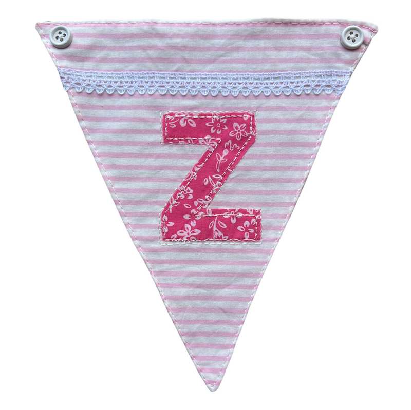 Powell Craft Pink Alphabet Bunting Letter Z
