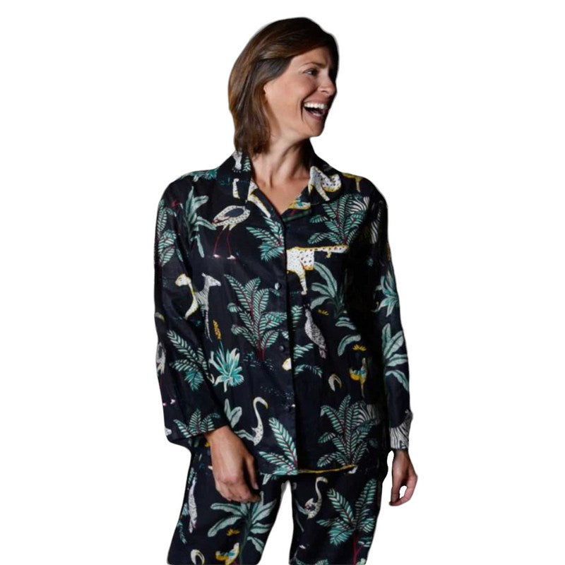 Powell Craft Safari At Night Ladies Pyjamas SN419 on model main