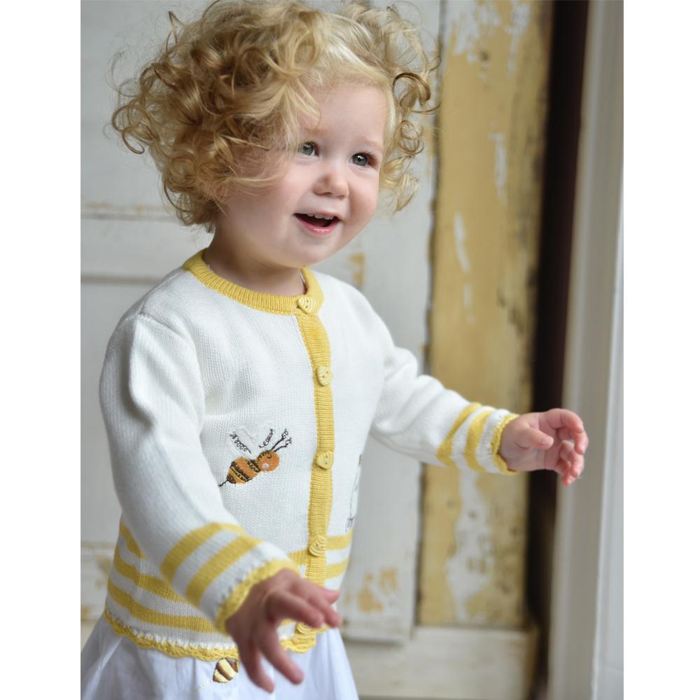 Powell Craft Bumble Bee Knitted Cardigan HKBB6 on toddler