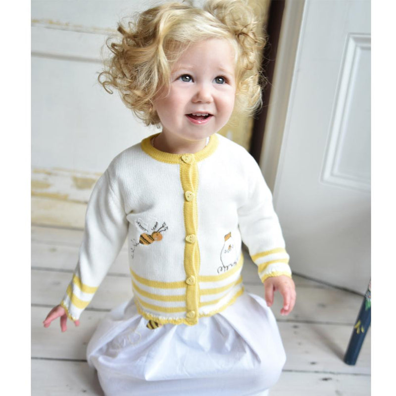 Powell Craft Bumble Bee Knitted Cardigan HKBB6 on toddler