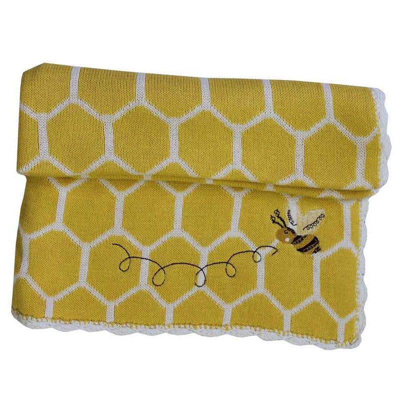 Powell Craft Bumble Bee Pram Blanket HKBB0 folded