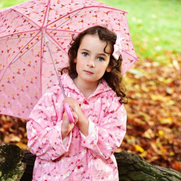 Powell Craft Pony Raincoat RMPO on girl with umbrella