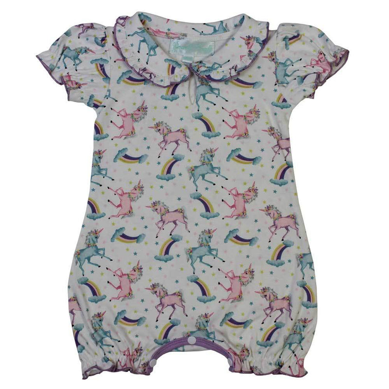 Powell Craft Unicorn Baby Grow with Frill Collar UN8 front