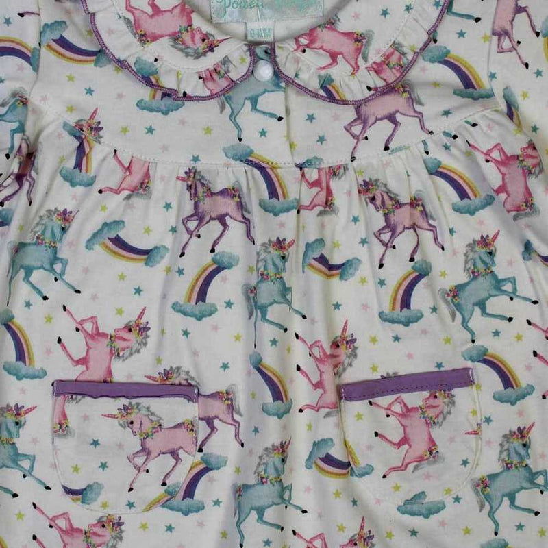 Powell Craft Unicorn Baby Jumpsuit with Frill Collar UN17 details