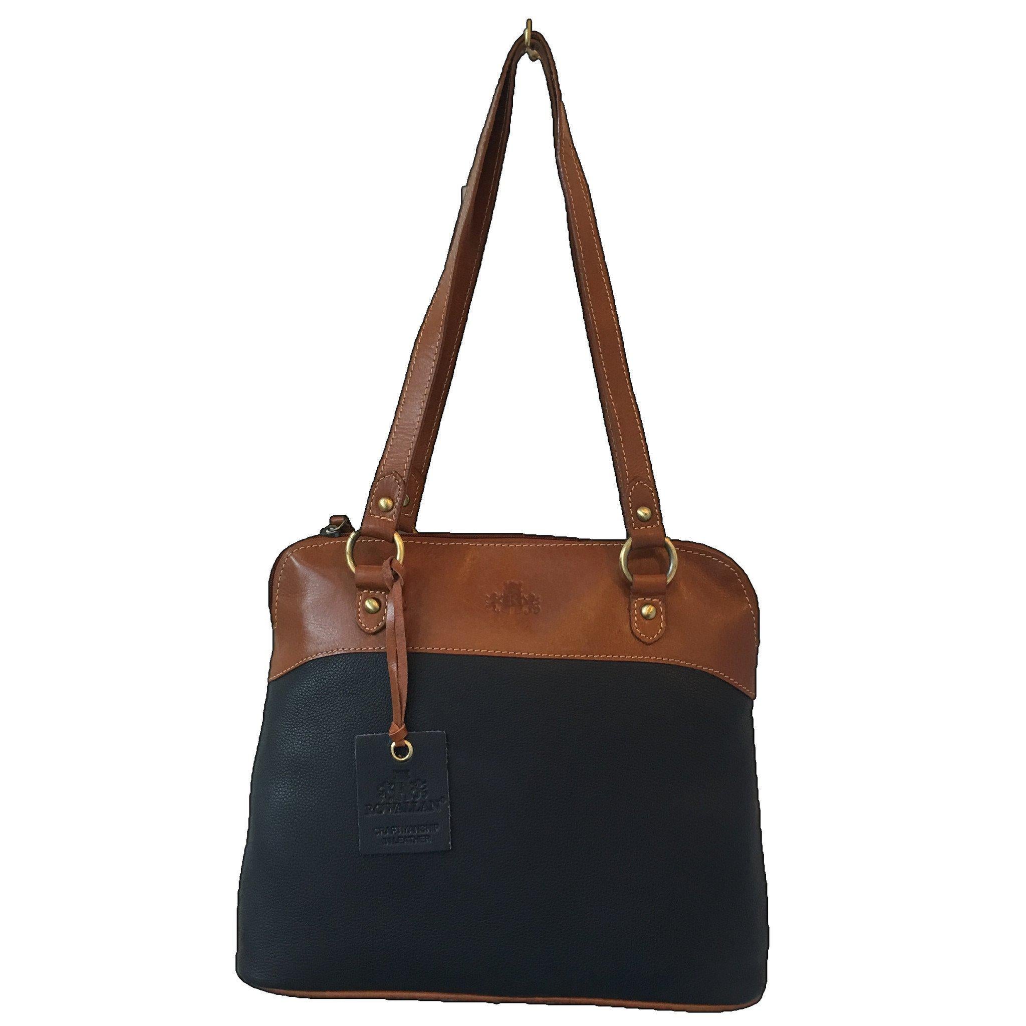 Prelude Navy Twin Handle Zip Top Bag hanging