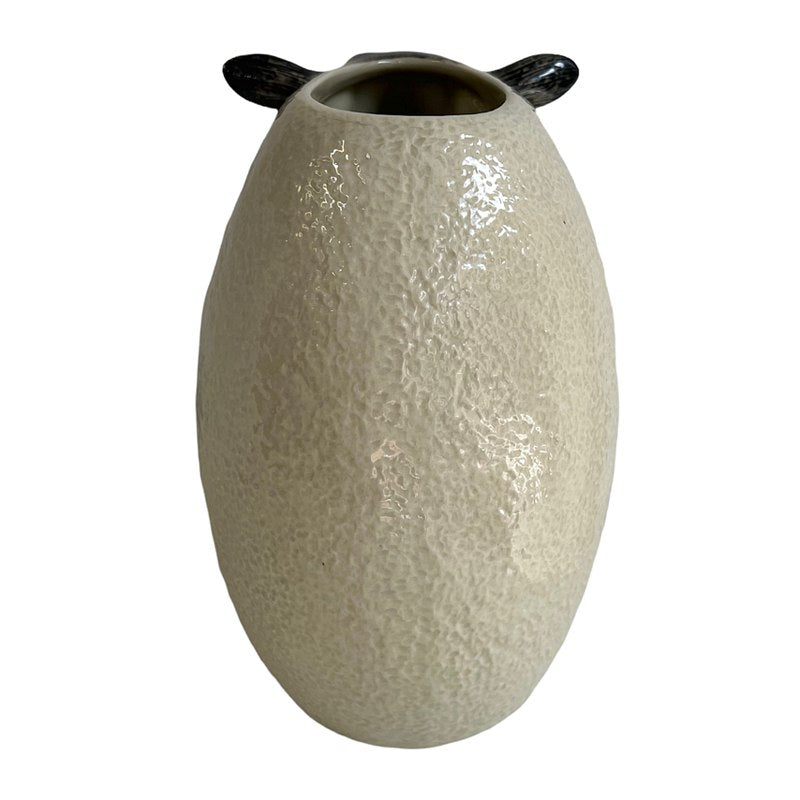 Quail Ceramics Black Face Suffolk Sheep Flower Vase Large back