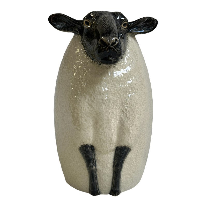 Quail Ceramics Black Face Suffolk Sheep Flower Vase Large front