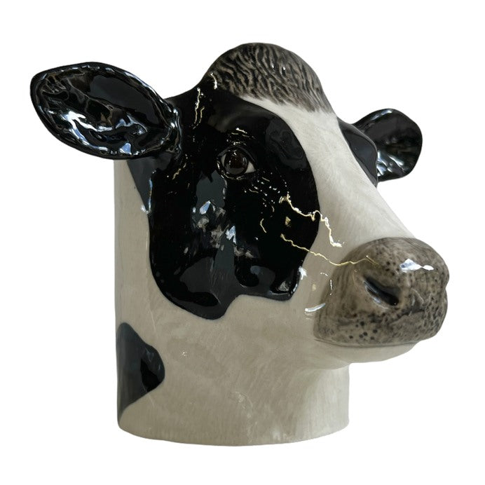 Quail Ceramics Friesian Cow Hand-painted Pencil Pot right side