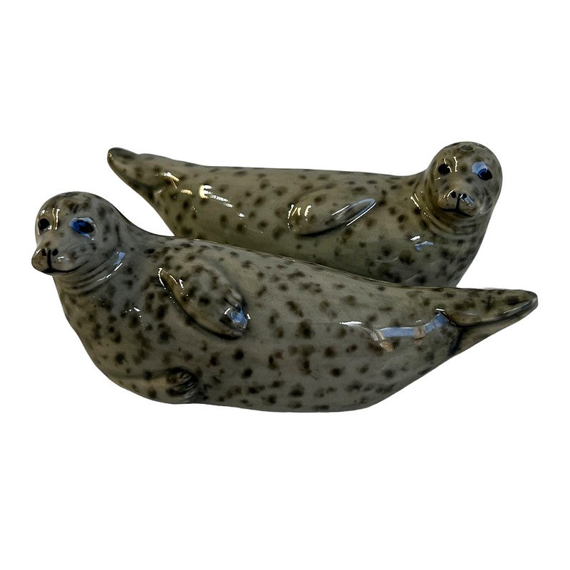 Quail Ceramics Hand Painted Harbour Seal Salt & Pepper Pots main