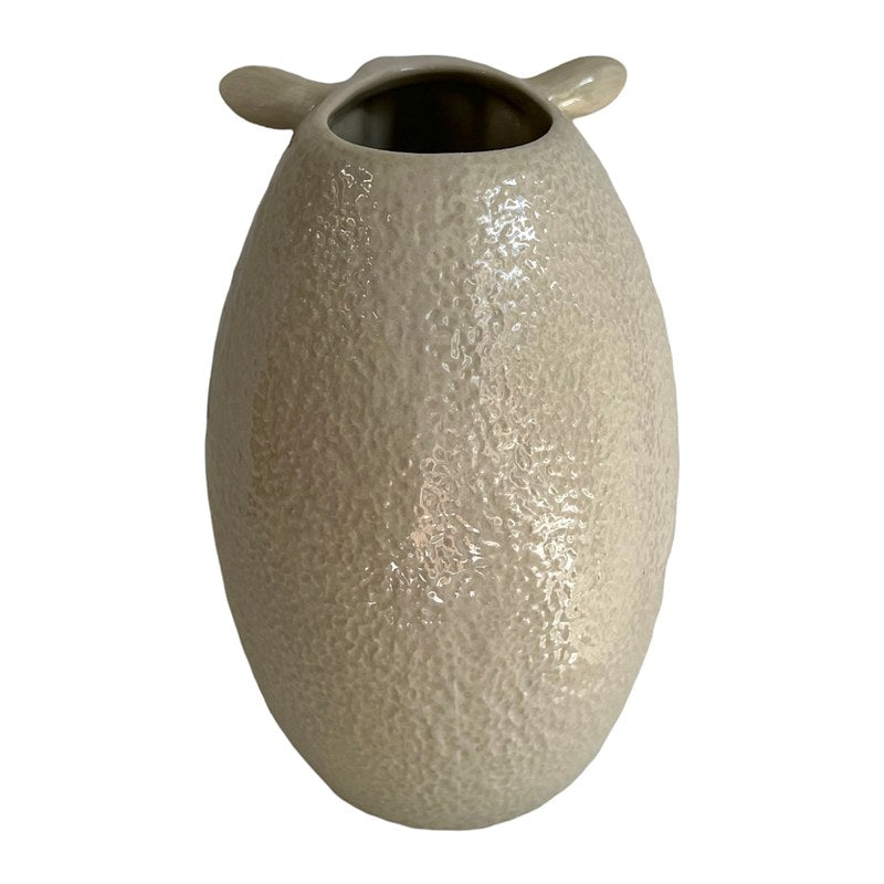Quail Ceramics White Face Suffolk Sheep Flower Vase Large back