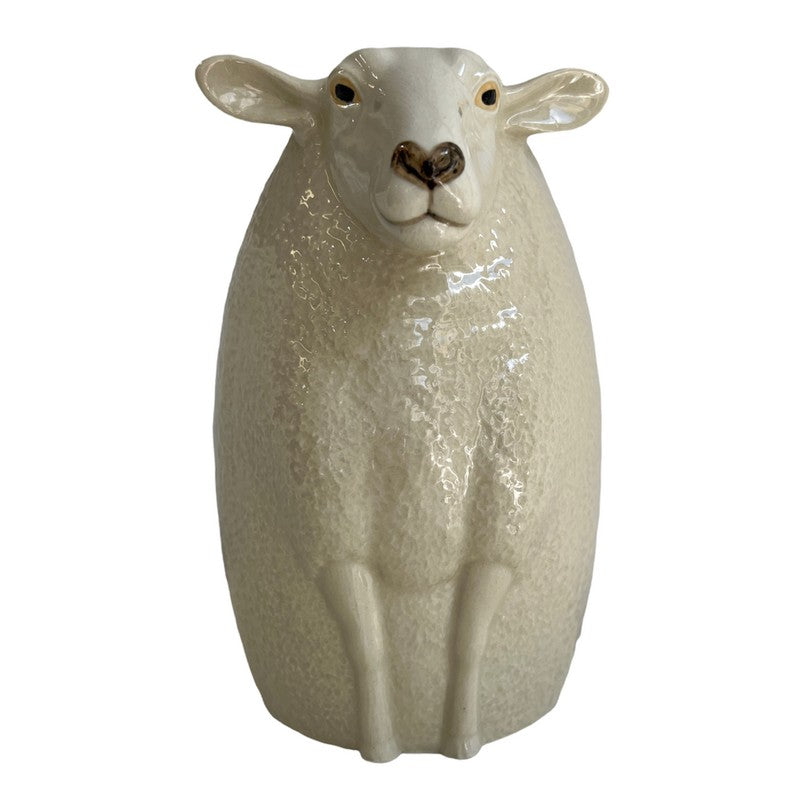 Quail Ceramics White Face Suffolk Sheep Flower Vase Large front