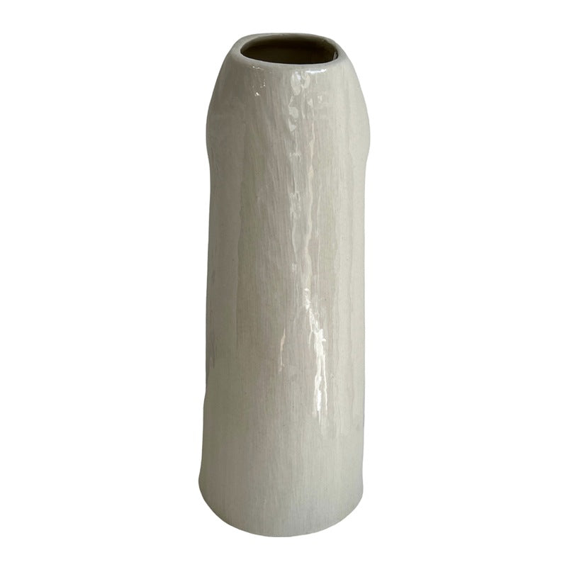 Quail Ceramics White Goose Flower Vase back