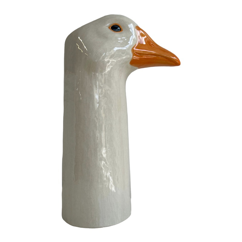 Quail Ceramics White Goose Flower Vase right side