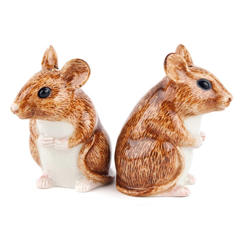 Quail Ceramics Wood Mouse Salt & Pepper Pots side