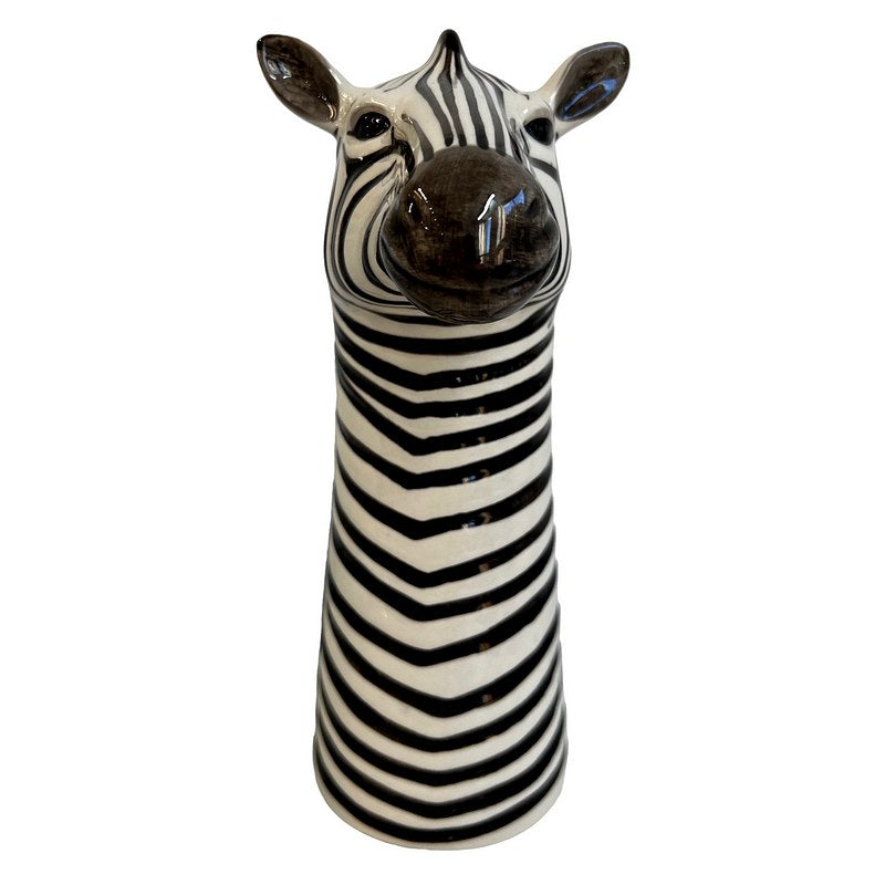 Quail Ceramics Zebra Hand Painted Flower Vase Large front