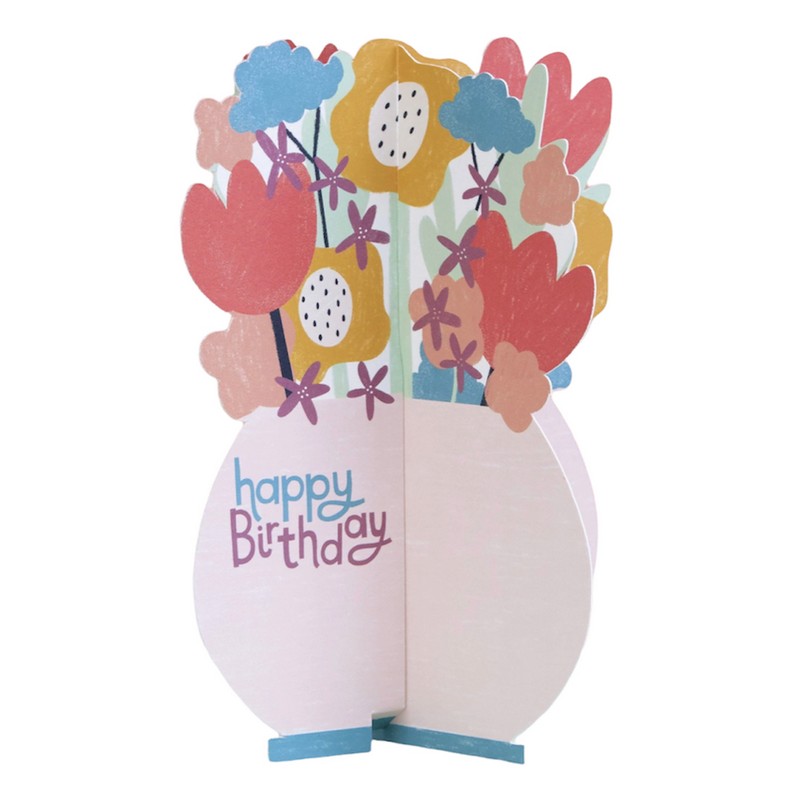 Raspberry Blossom Greetings Card 3D Flowers Happy Birthday TRS03 main