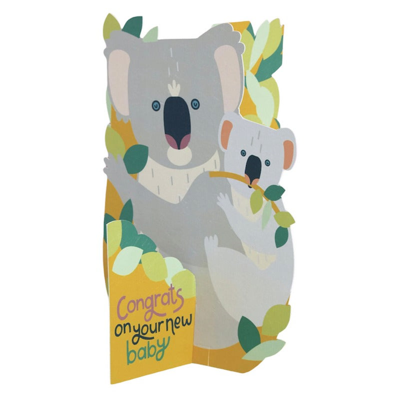 Raspberry Blossom Greetings Card 3D New Baby Koala TRS18 main