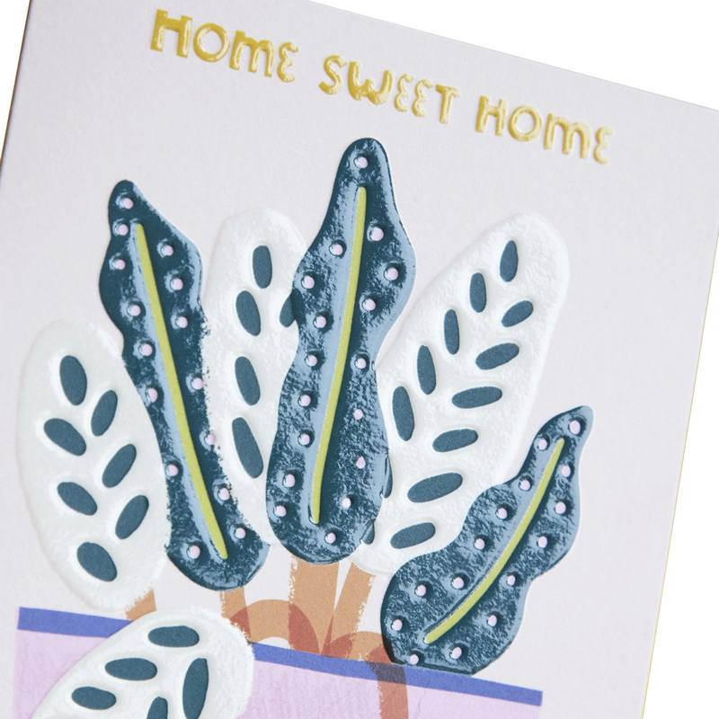 Raspberry Blossom Greetings Card Home Sweet Home GDV10 detail