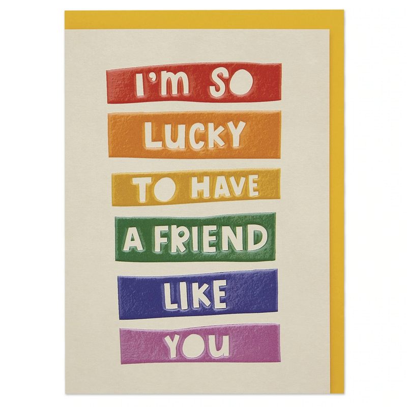 Raspberry Blossom Greetings Card I'm So Lucky To Have A Friend Like You SAY05 front