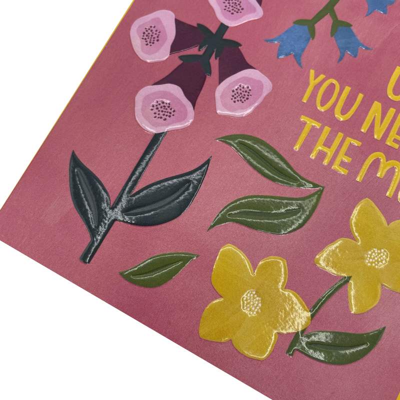 Raspberry Blossom Greetings Card Sending Love When Needed REF26 detail