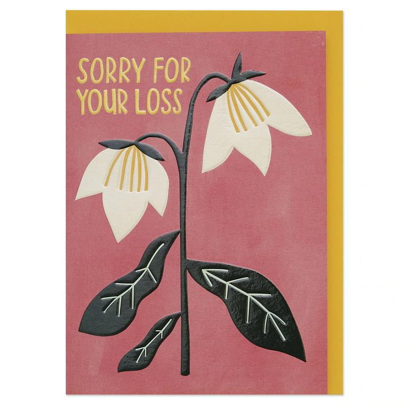 Raspberry Blossom Greetings Card Sorry For Loss Lilies REF08 front