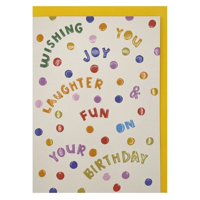 Raspberry Blossom Greetings Card Wishing you joy laughter & fun on your Birthday SAY11 front