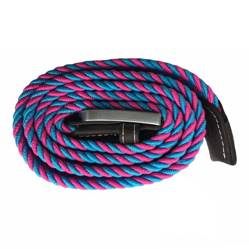 Repreve Woven Belt Blue & Pink Zigzag SP-RWB-28 rolled-up