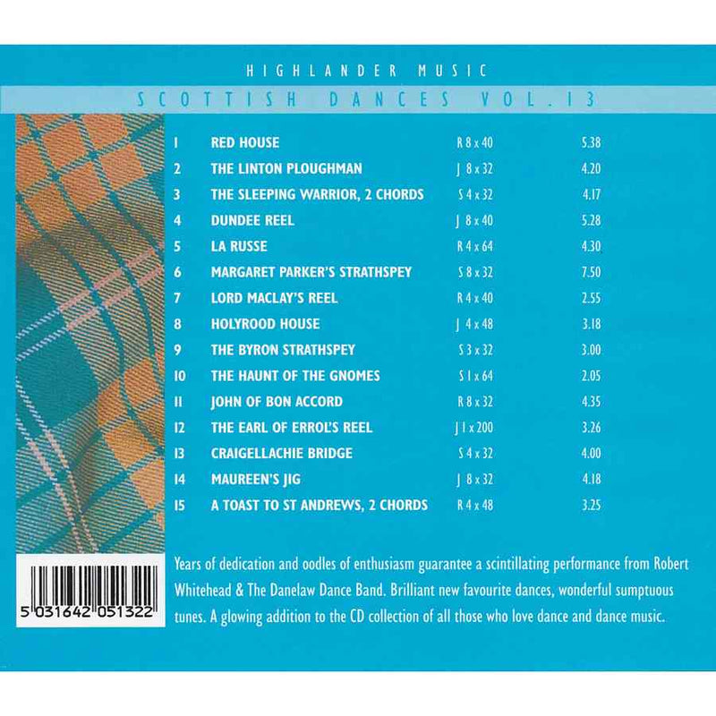 Robert Whitehead & The Danelaw Dance Band - Scottish Dances Volume 13 CD inlay track list