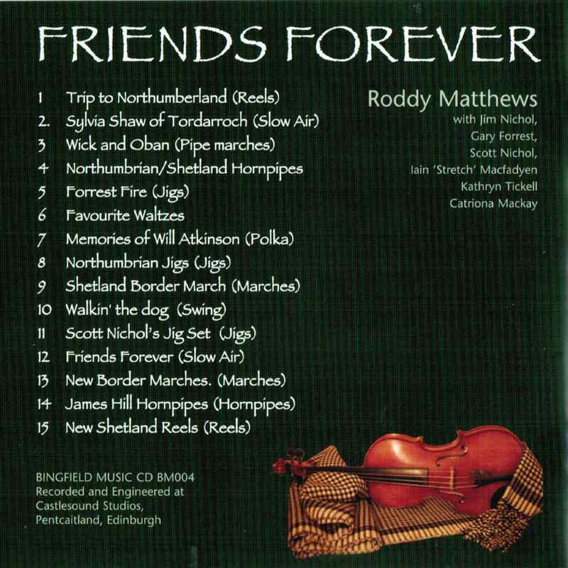 Roddy Matthews Friends Forever CDBM004 CD track list